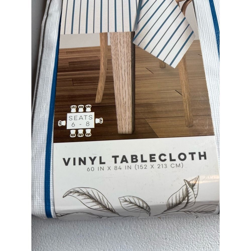 Lintex Vinyl Tablecloth Home Collection Rectangle French‎ Stripe Lot Of 2 New - Picture 6 of 16